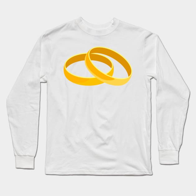 Gold Wedding Rings Or Engagement Bands Long Sleeve T-Shirt by THP Creative